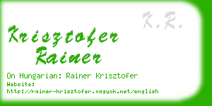 krisztofer rainer business card